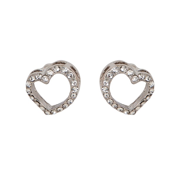 Brincos heart com cristais Swarovski.