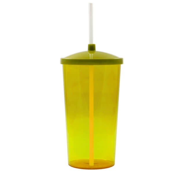 COPO 1 LITRO COM TAMPA E CANUDO – AMARELO