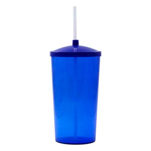 COPO 1 LITRO COM TAMPA E CANUDO – AZUL