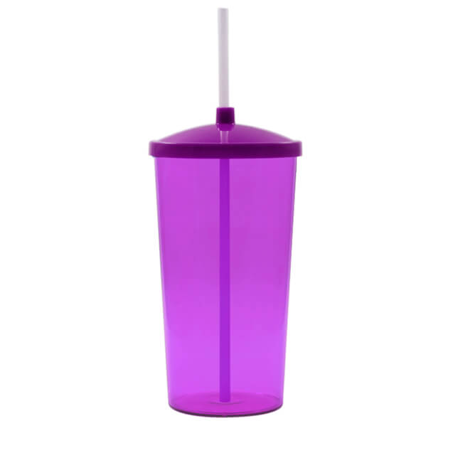COPO 1 LITRO COM TAMPA E CANUDO – ROXO LILAS