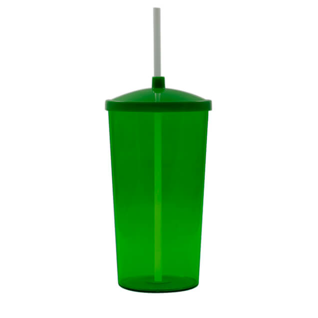 COPO 1 LITRO COM TAMPA E CANUDO – VERDE