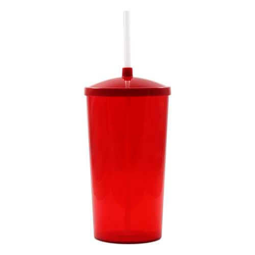 COPO 1 LITRO COM TAMPA E CANUDO – VERMELHO