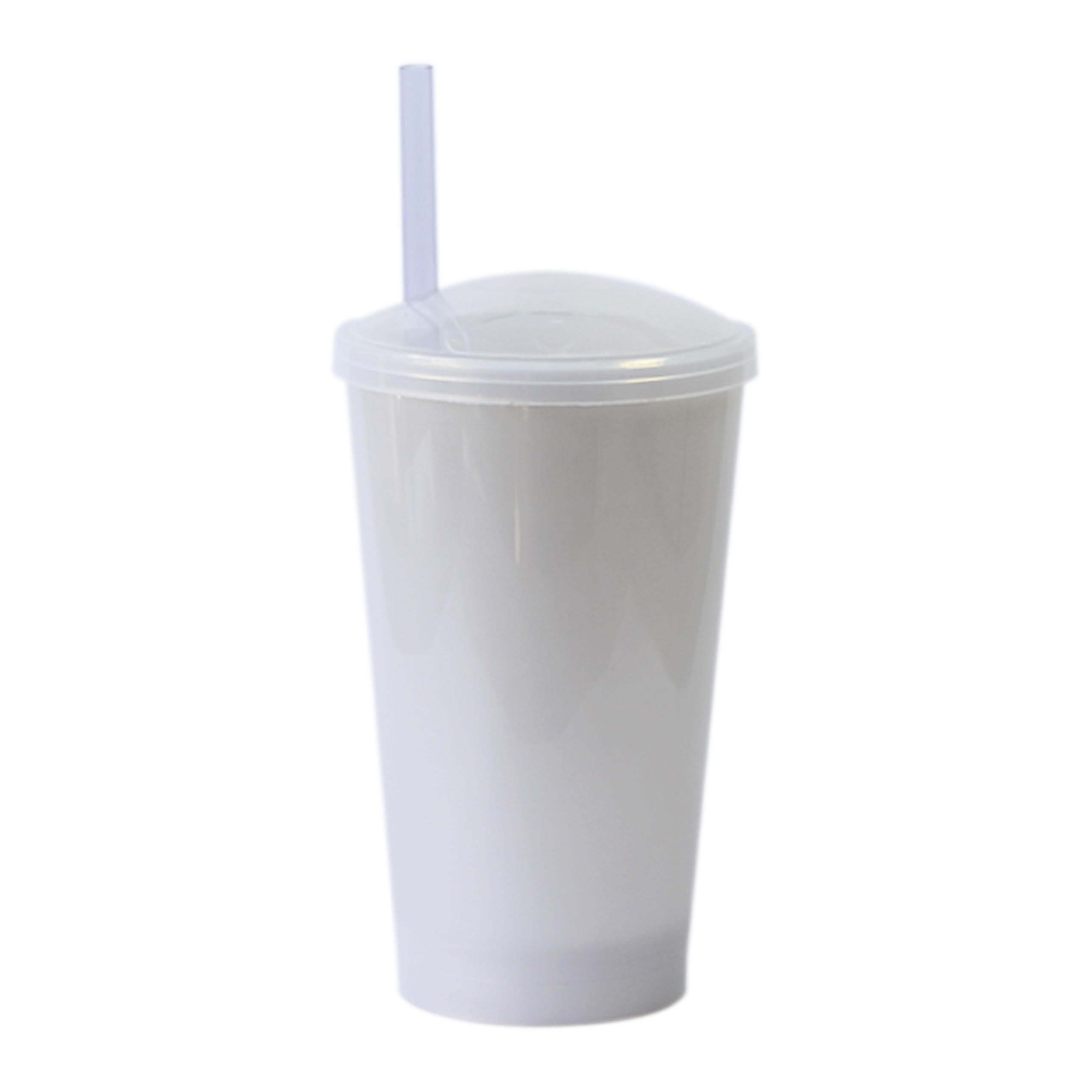 COPO 550 ML COM TAMPA E CANUDO LED – BRANCO