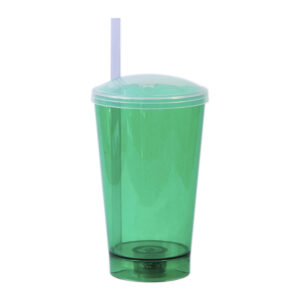 COPO 550 ML COM TAMPA E CANUDO LED – VERDE