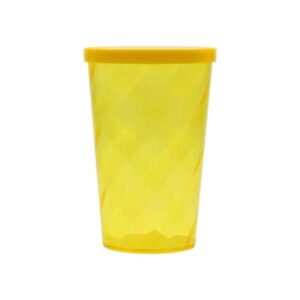 COPO 550 ML ESPIRAL COM TAMPA FECHADA – AMARELO