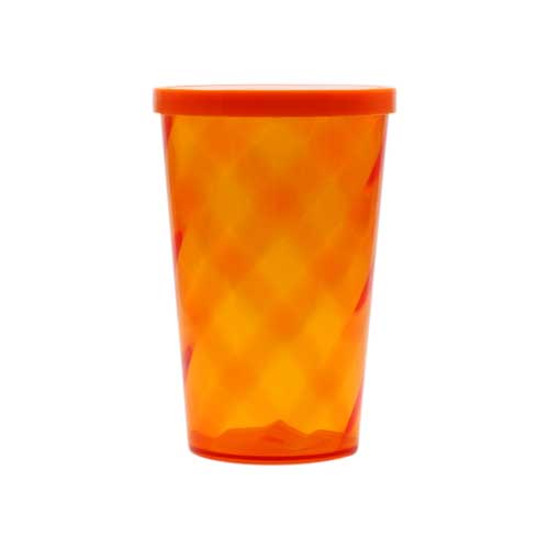 COPO 550 ML ESPIRAL COM TAMPA FECHADA – LARANJA