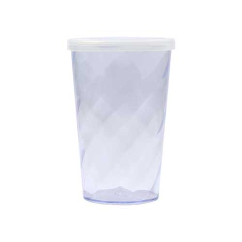 COPO 550 ML ESPIRAL COM TAMPA FECHADA – NATURAL