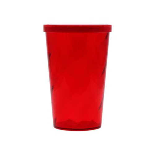 COPO 550 ML ESPIRAL COM TAMPA FECHADA – VERMELHO