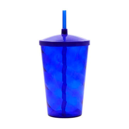 COPO 700 ML COM TAMPA E CANUDO – AZUL