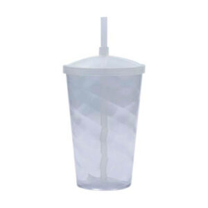 COPO 700 ML COM TAMPA E CANUDO – NATURAL