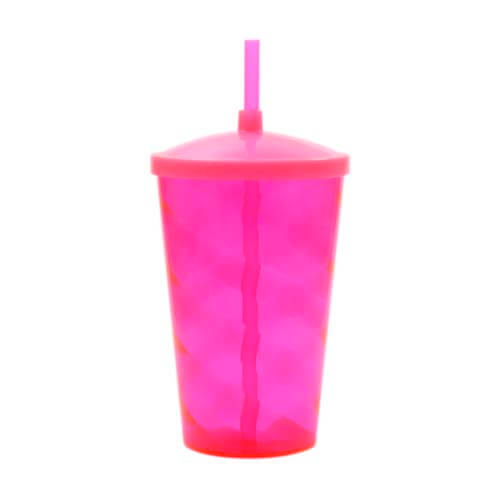 COPO 700 ML COM TAMPA E CANUDO – ROSA PINK