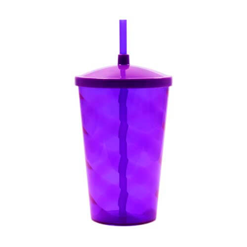 COPO 700 ML COM TAMPA E CANUDO – ROXO LILAS