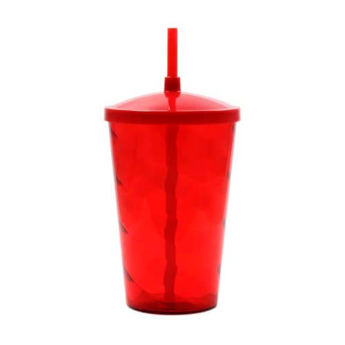 COPO 700 ML COM TAMPA E CANUDO – VERMELHO