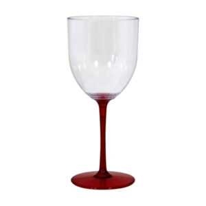 TAÇA FUN WINE – CRISTAL COM HASTE VERMELHA